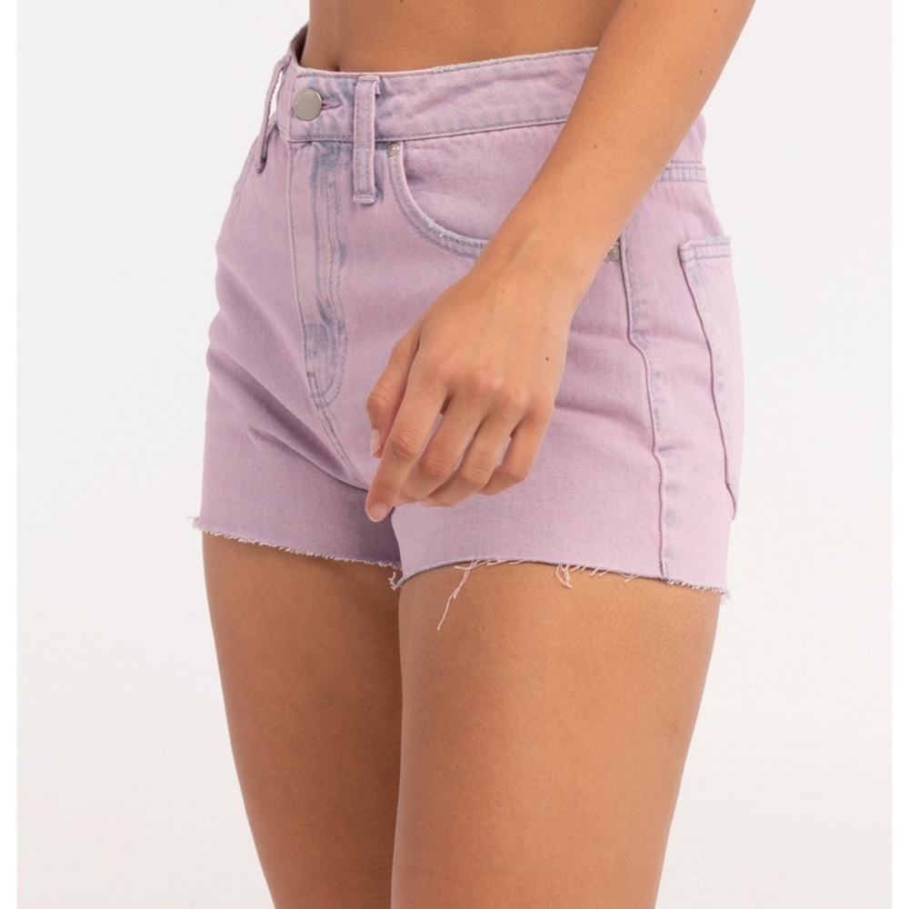 NWT RSQ Pink Acid Wash High Rise Denim Shorts - Picture 2 of 16
